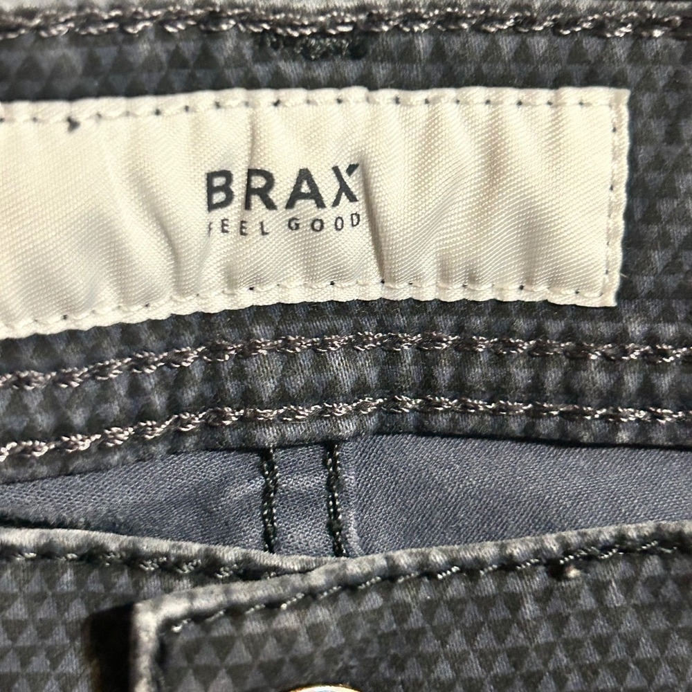 Brax Men's Cooper Fancy Regular‎ Fit Trousers Gray Blue Size 34x30 - Picture 6 of 9